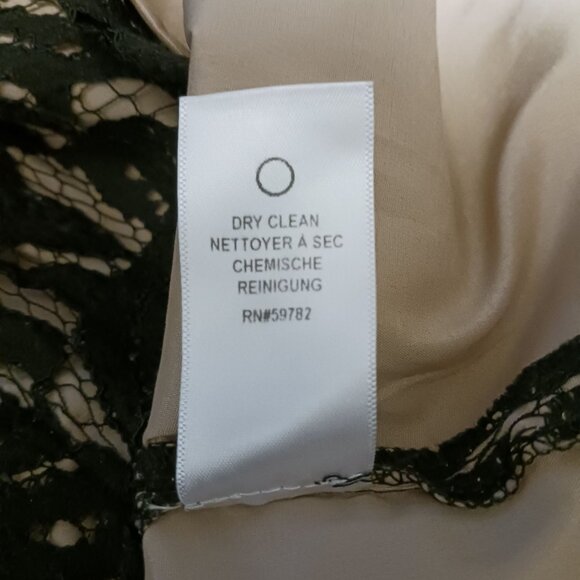 Adrianna Papell Embroidered Lace Overlay Sheath Dress Size 10 Black & Gold/Nude - Picture 11 of 14